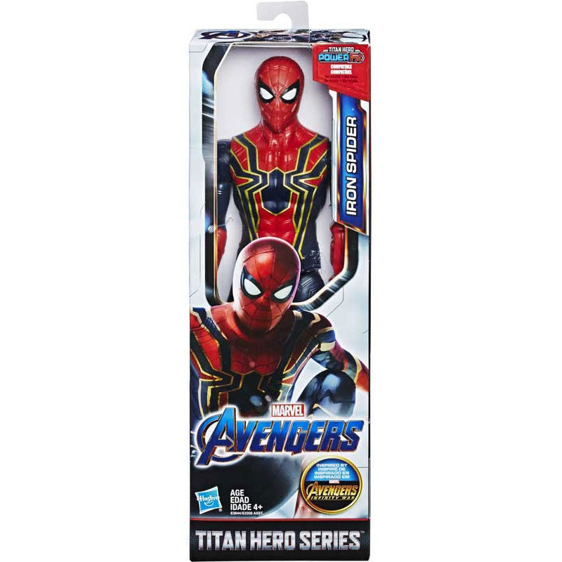 Figurine Iron Spider Titan Hero 30cm de face avec détails rouges et dorés Marvel Avengers