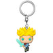 Vue rapprochée du porte-clés Trunks Super Saiyan avec détails précis de la figurine FUNKO