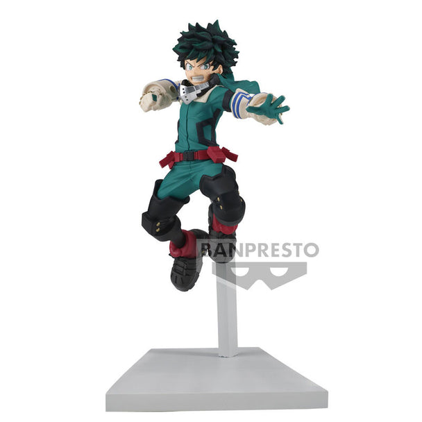 Figurine Izuku Midoriya Deku 11cm en pose dynamique avec costume vert de My Hero Academia