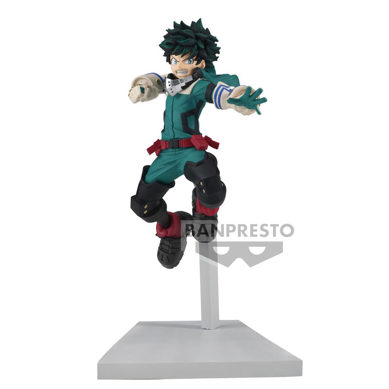 Figurine Izuku Midoriya Deku 11cm en pose dynamique avec costume vert de My Hero Academia