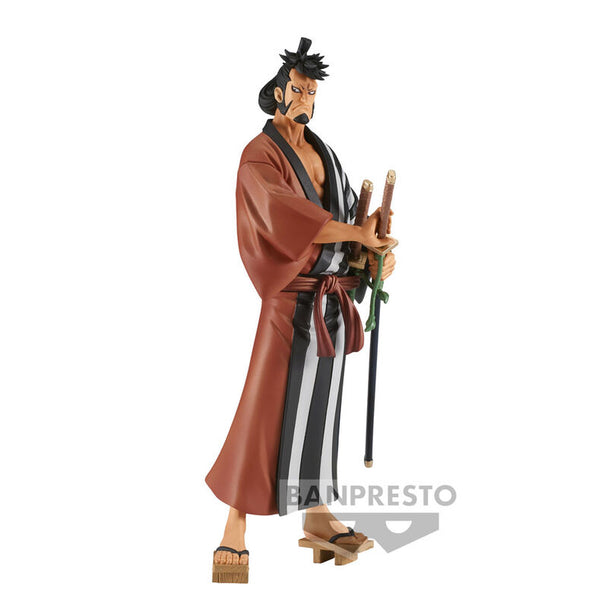 Vue de face de la figurine Kin'emon One Piece DXF The Grandline Men, 17 cm, détails précis