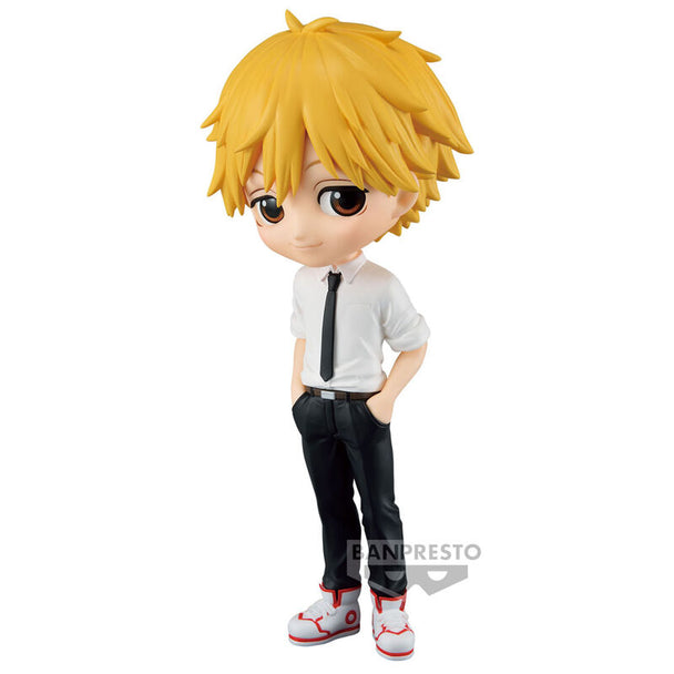 Figurine Denji Chainsaw Man Q Posket 14cm vue de face avec détails soignés