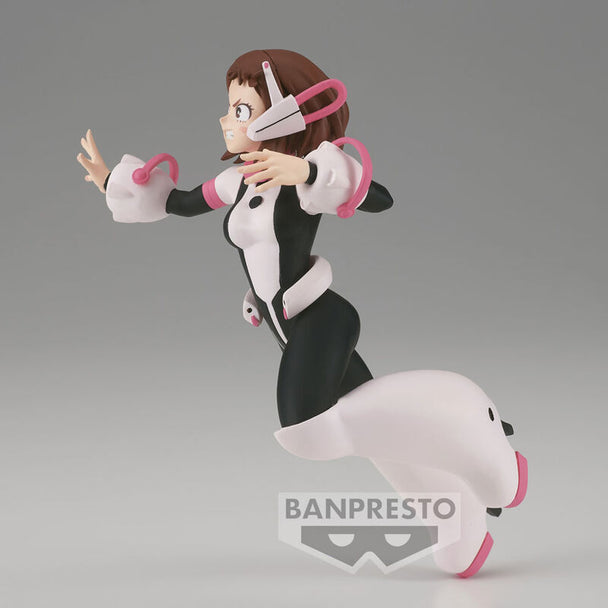 Détail du visage expressif de la figurine Ochaco Uraraka BANPRESTO 13cm