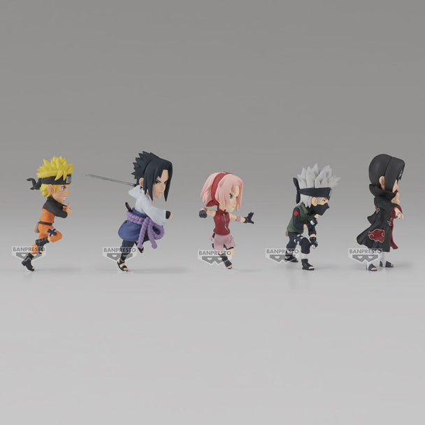 Profil gauche de la figurine Naruto Shippuden 7 cm BANPRESTO montrant les traits du visage et la posture dynamique