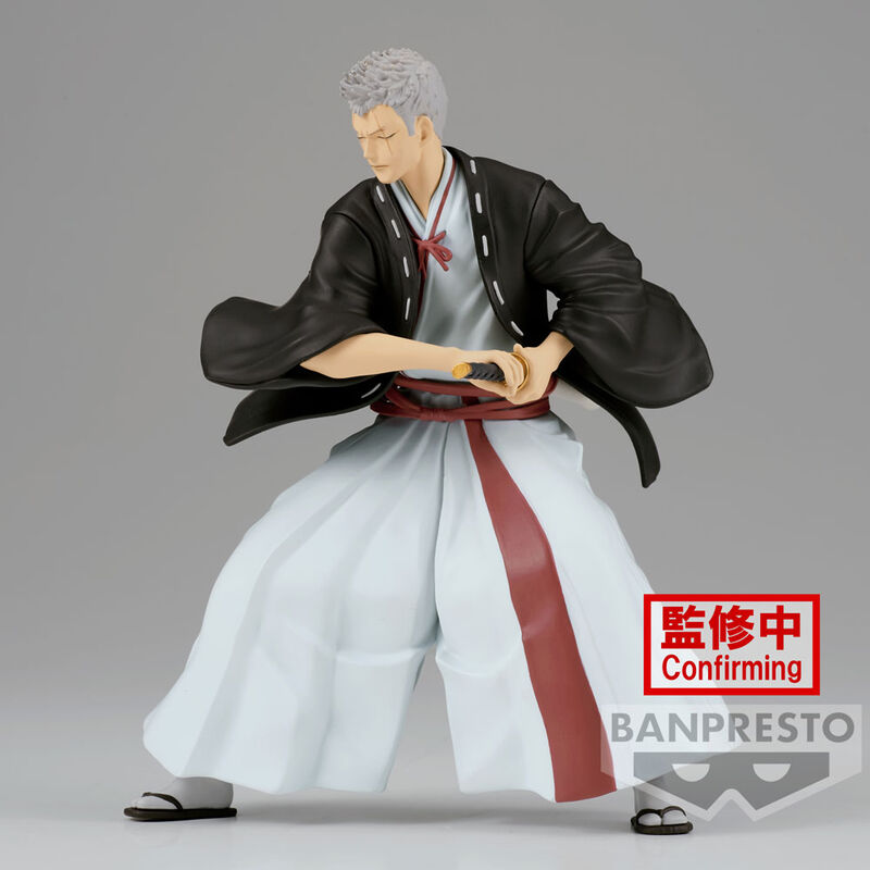Profil latéral de la figurine Yamada Asaemon Shion illustrant la posture dynamique et les finitions soignées