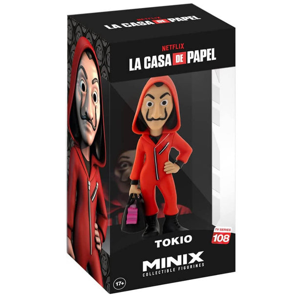 Figurine MINIX de Tokio de The Money Heist en vue de face, hauteur 12 cm, détails précis du personnage