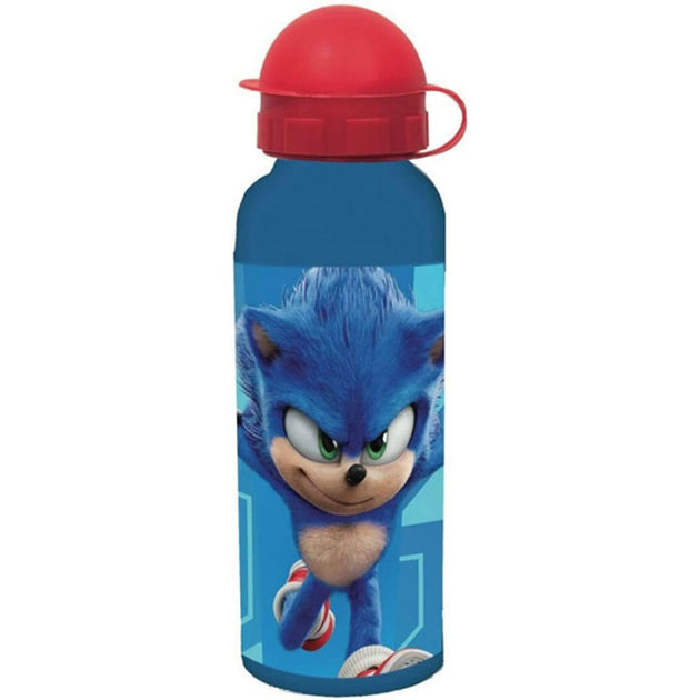 Gourde en aluminium Sonic The Hedgehog 520ml avec bouchon sécurisé et design coloré SEGA.