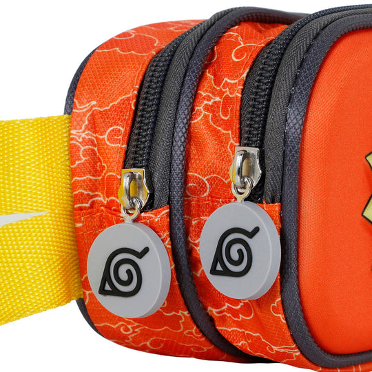 Photo de la trousse Naruto Shippuden montrant sa taille compacte et maniable de 22x8x9,5 cm