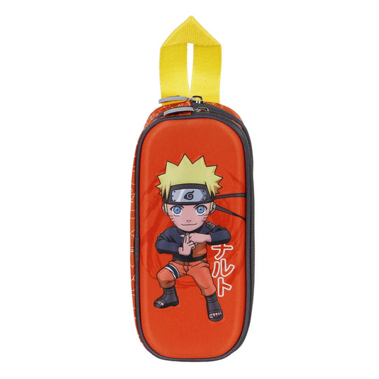 Vue de face de la trousse Naruto Shippuden Chikara 3D avec design embossé en relief