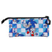 Vue de face de la trousse Sonic The Hedgehog bleue avec trois compartiments visibles
