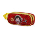 Gros plan sur le design 3D de Luffy en relief sur la face avant de la trousse KARACTERMANIA
