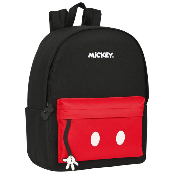 Sac à dos Disney Mickey Mood 40cm vue de face avec design Mickey Mouse coloré et logo SAFTA