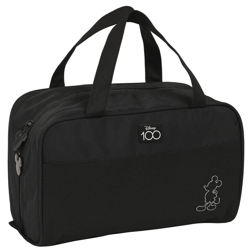 Vanity case Disney Mickey SAFTA vu de face avec fermeture éclair et double poignée, dimensions 31x14x19 cm