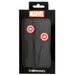 Détail du câble de 120 cm et prise jack 3,5 mm des écouteurs Marvel Captain America