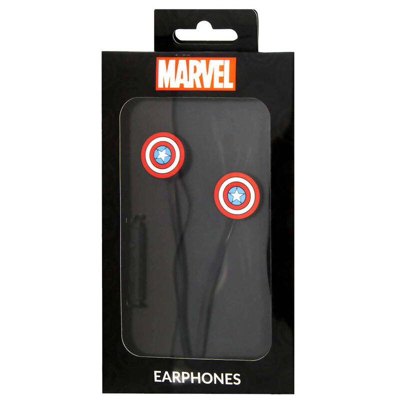 Détail du câble de 120 cm et prise jack 3,5 mm des écouteurs Marvel Captain America