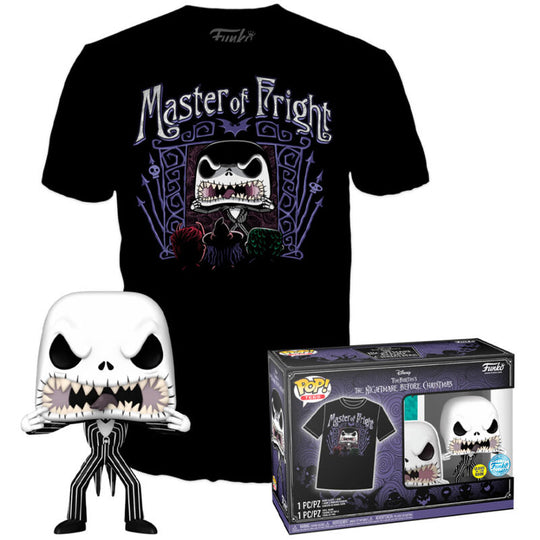 Set exclusif comprenant une figurine POP Jack Skellington et un t-shirt Nightmare Before Christmas, produit officiel FUNKO