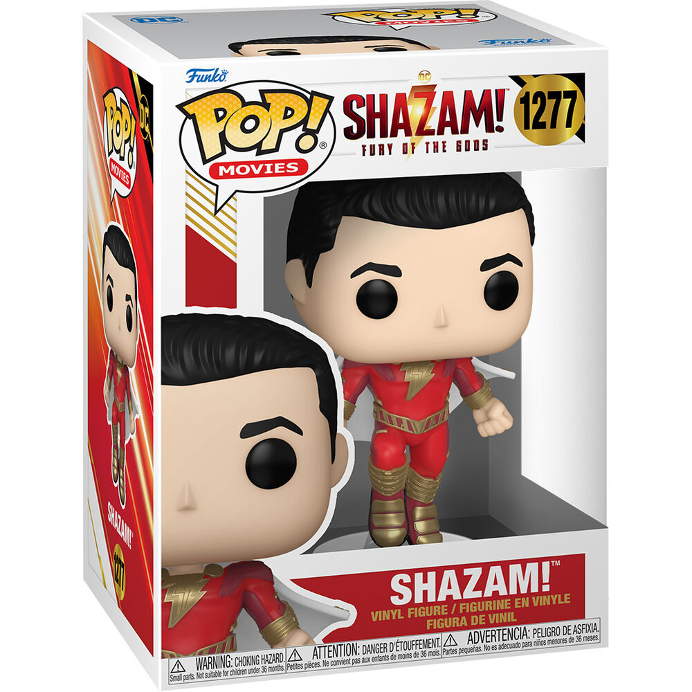 Emballage fenêtre de la figurine Funko POP Shazam! Fury of the Gods avec logo DC Comics