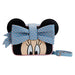 Sac bandoulière Loungefly Minnie Mouse pastel à pois, vue de face avec détails rose gold et cuir vegan