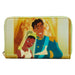Portefeuille Loungefly Disney La Princesse et la Grenouille fermé avec fermeture zippée et design coloré