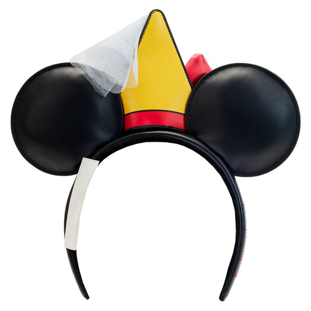 Vue latérale du serre-tête Minnie Brave Little Tailor montrant les oreilles et le nœud rouge