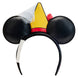 Vue latérale du serre-tête Minnie Brave Little Tailor montrant les oreilles et le nœud rouge