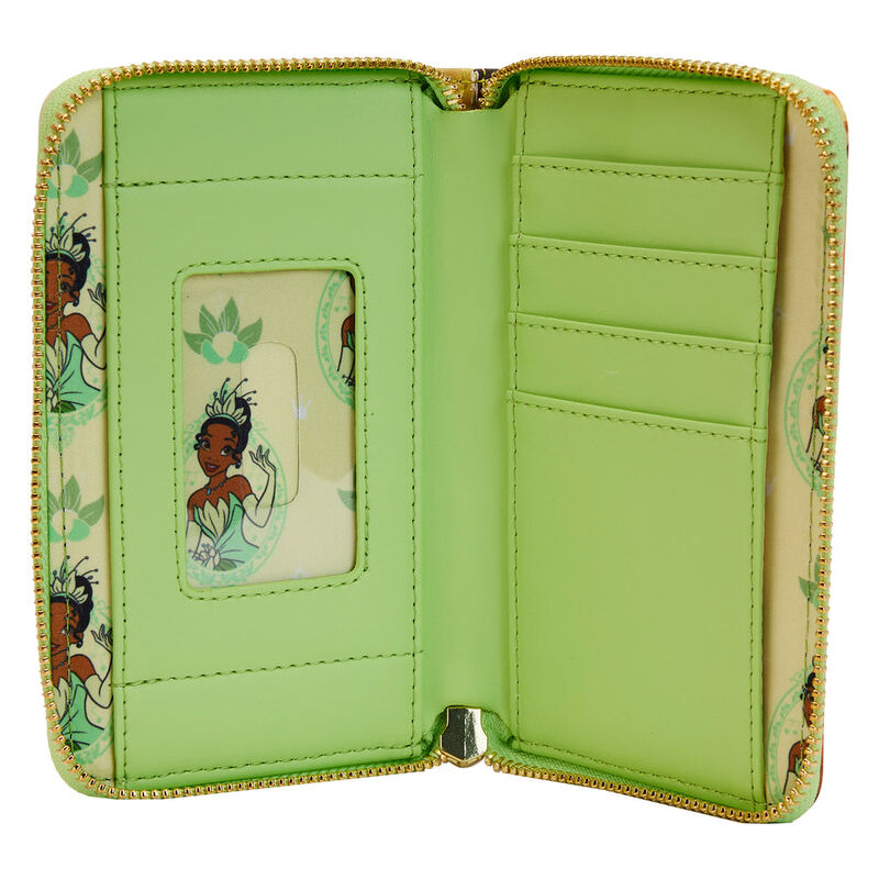 Intérieur du portefeuille Loungefly Disney La Princesse et la Grenouille avec doublure imprimée coordonnée