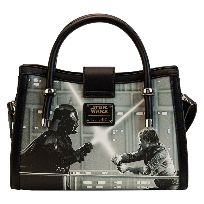 Profil latéral du sac Loungefly Star Wars avec dimensions précises visibles