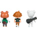 Figurines Animal Crossing posées côte à côte sur fond blanc, hauteur 6cm