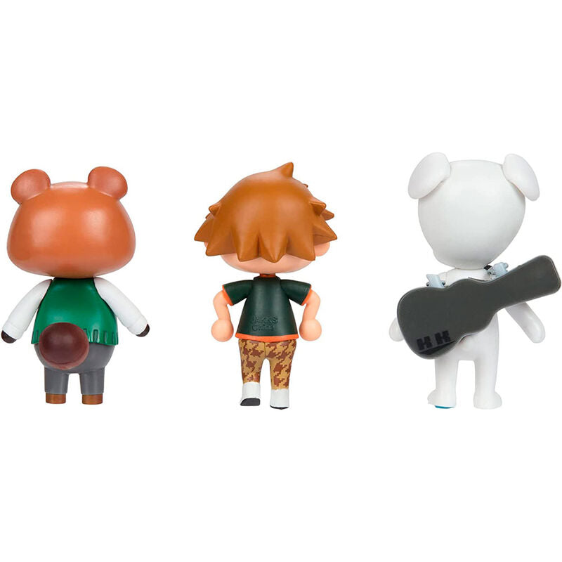 Figurines Animal Crossing posées côte à côte sur fond blanc, hauteur 6cm