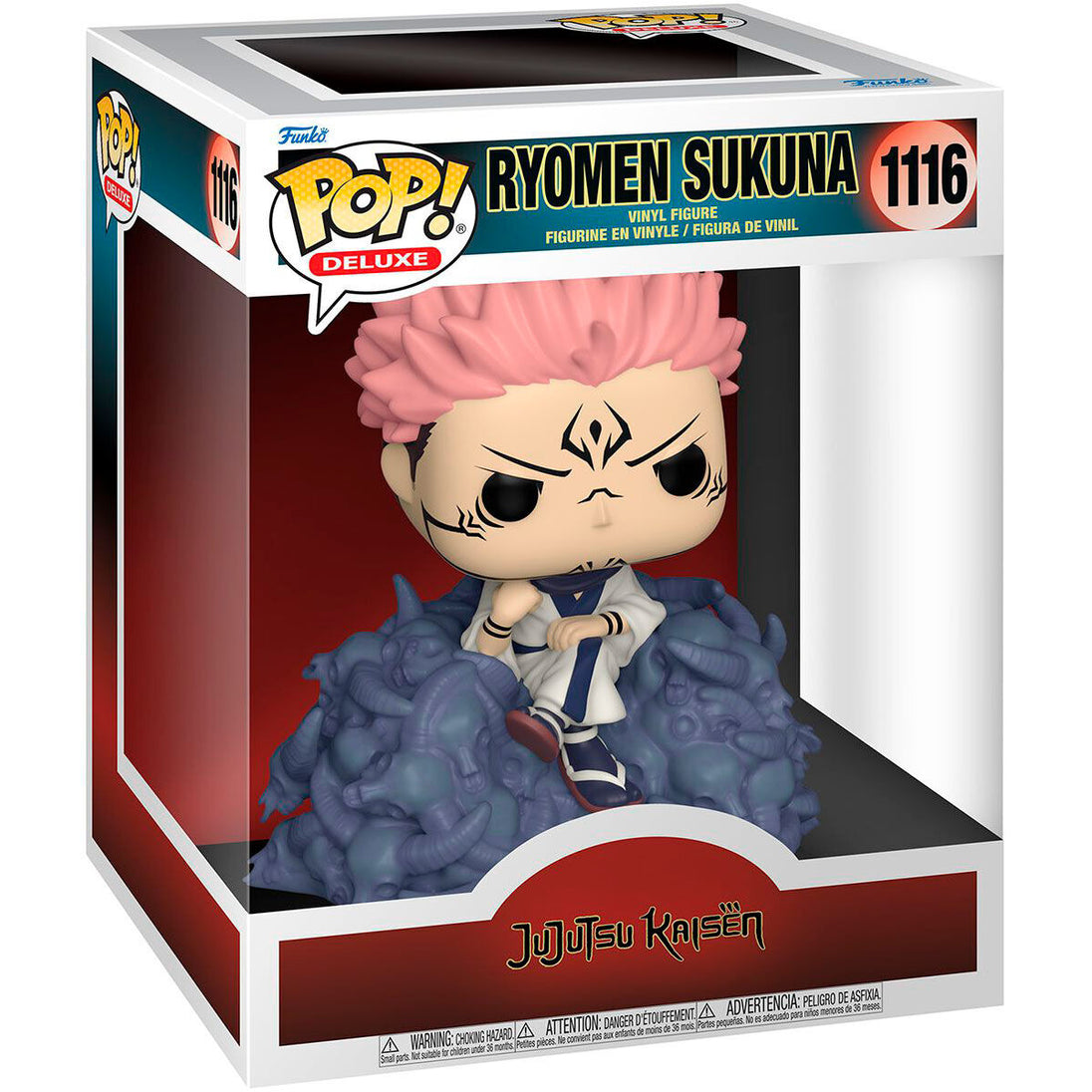 Vue latérale de la figurine POP Deluxe Sukuna par FUNKO mettant en avant sa finition et son design unique