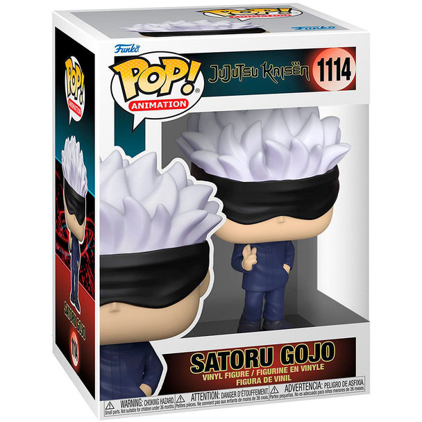 Vue rapprochée de la figurine Funko POP Gojo Satoru avec détails précis et couleurs vives du personnage