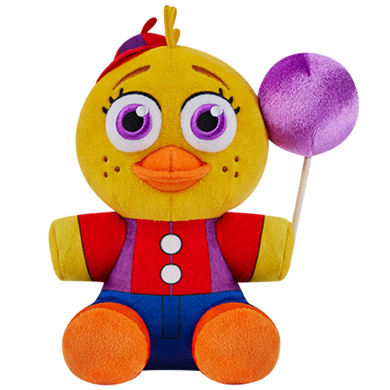 Peluche Balloon Chica de Five Nights at Freddy's de 17,5 cm par FUNKO, vue de face avec détails colorés et texture douce.