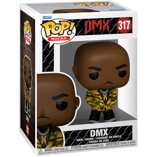 Figurine Funko POP Rocks DMX en vinyle de 9 cm dans sa boîte vitrine transparente, vue de face