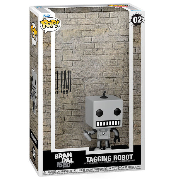 Figurine Funko POP Art Cover Brandalised Tagging Robot en vinyle de 9 cm dans sa boîte vitrine transparente