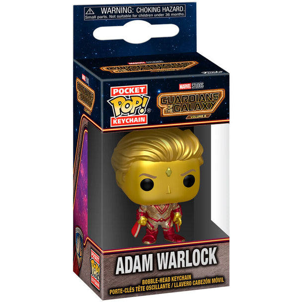Porte-clés Funko POP Adam Warlock Guardians of the Galaxy 3 en vinyl de 9cm dans sa boîte vitrine transparente