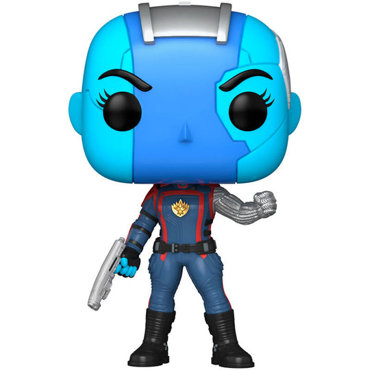 Vue rapprochée de la figurine Funko POP Nebula montrant les détails précis et les couleurs vives du personnage Marvel