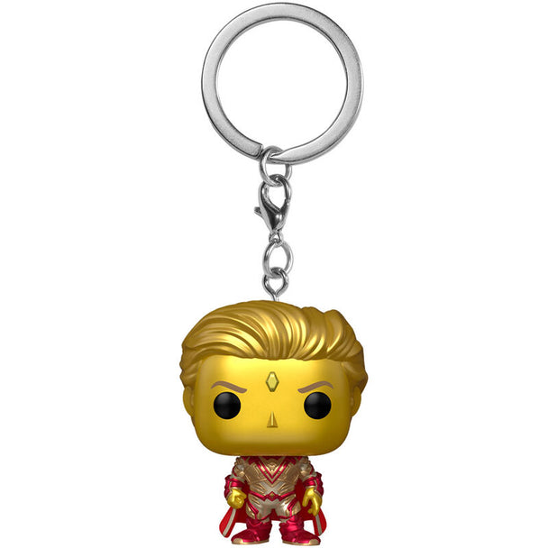 Détail du porte-clés Funko POP Adam Warlock, figurine vinyl colorée et fidèle au personnage du film