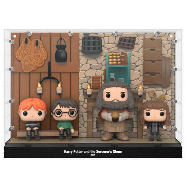 Packaging de la figurine FUNKO POP Moments Deluxe Harry Potter Hagrid's Hut avec illustration et logo