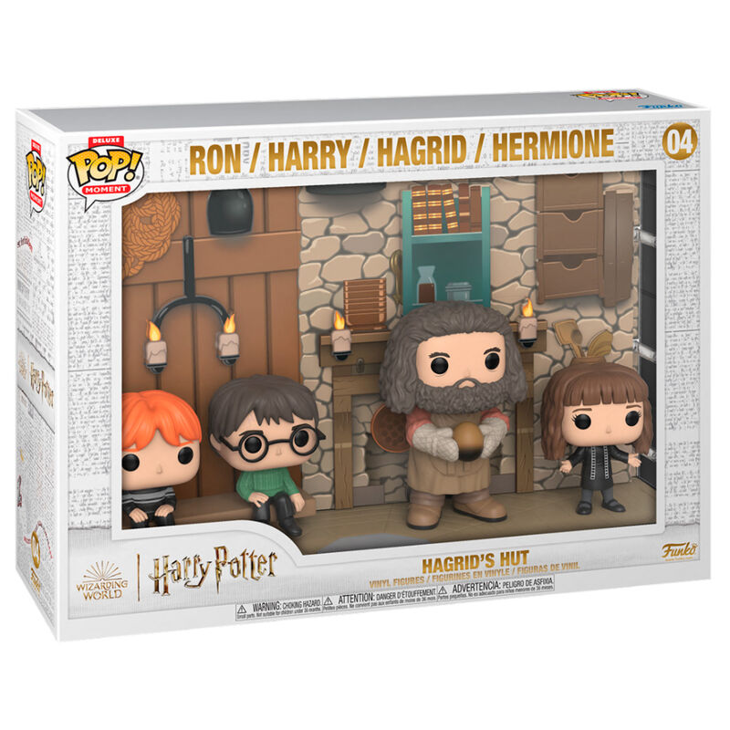 Figurine POP Moments Deluxe représentant la cabane de Hagrid dans Harry Potter, vue de face avec détails précis