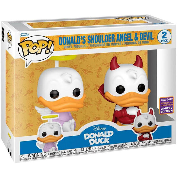 Figurine Funko POP Donald Duck version Ange avec auréole et ailes blanches, détails soignés et couleurs vives