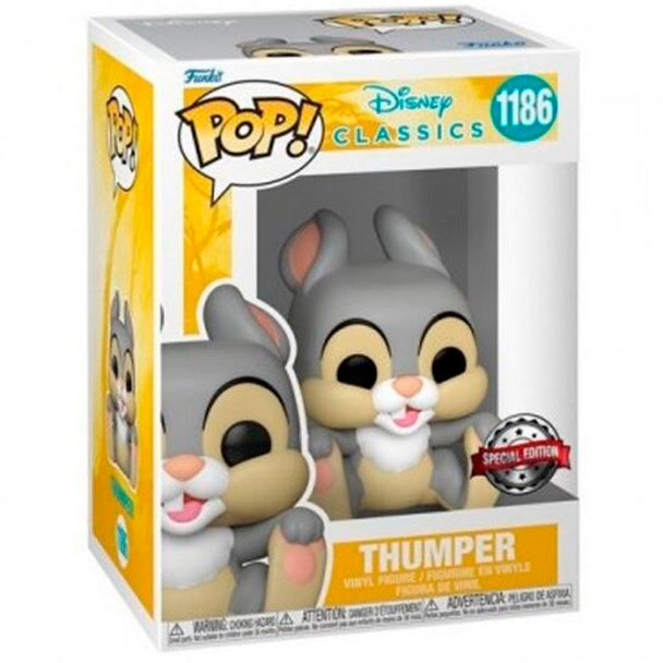 Figurine Funko POP exclusive de Thumper de Disney Bambi en vinyle de 9 cm dans sa boîte cadeau avec fenêtre transparente