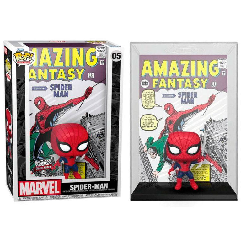 Vue latérale de la figurine FUNKO Amazing Spiderman montrant son design unique et sa finition soignée