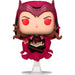 Vue rapprochée de la figurine Funko POP Scarlet Witch exclusive montrant les détails du vinyle et la boîte