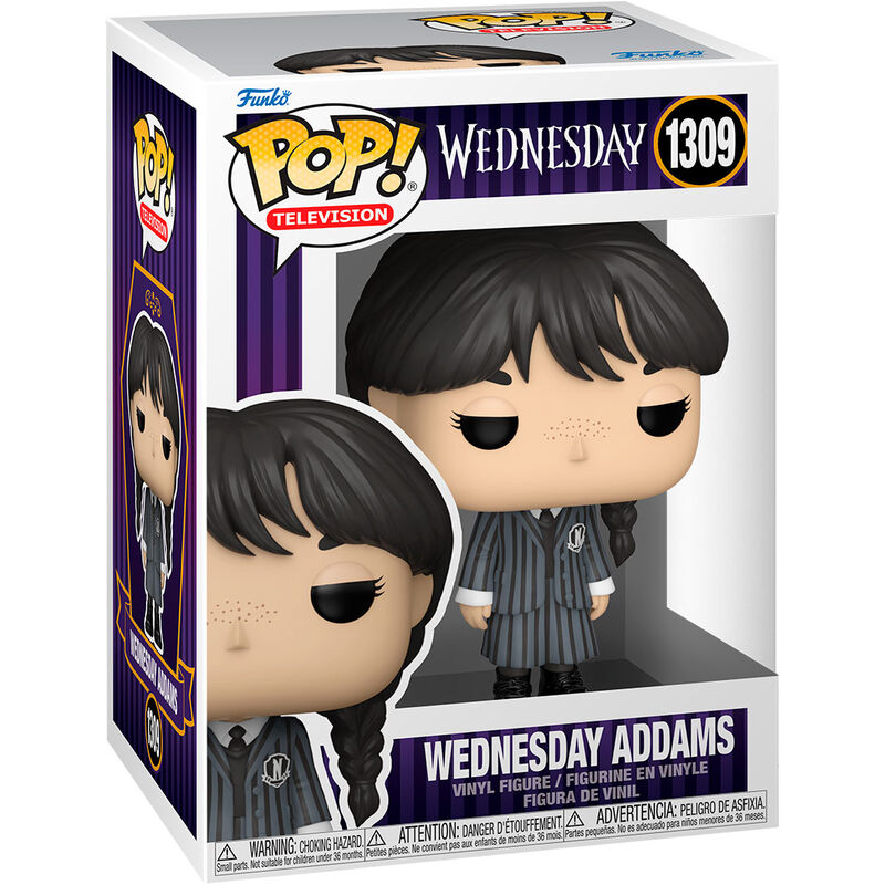 Figurine Funko POP de Wednesday Addams en vinyle de 9cm dans sa boîte vitrine collector