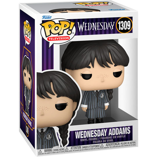 Figurine Funko POP de Wednesday Addams en vinyle de 9cm dans sa boîte vitrine collector