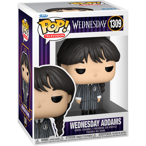 Figurine Funko POP de Wednesday Addams en vinyle de 9cm dans sa boîte vitrine collector