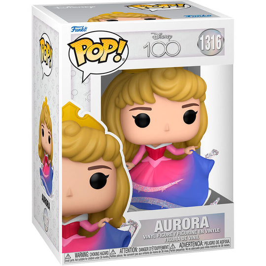 Figurine Funko POP Aurora 100e anniversaire Disney en vinyle de 9 cm dans sa boîte vitrine transparente