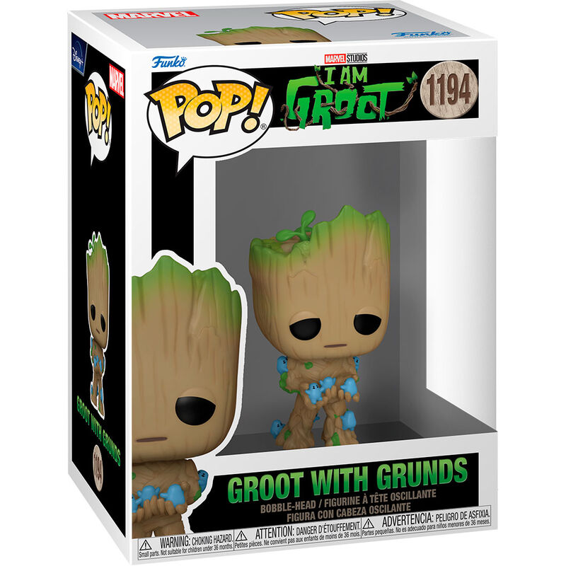 Figurine Funko POP Marvel Groot avec Grunds en vinyle de 9 cm dans sa boîte vitrine transparente