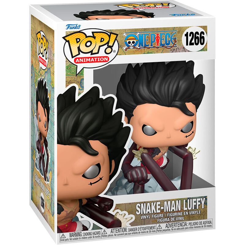 Figurine POP FUNKO de Luffy en mode Snake-Man issue de la série animée One Piece, vue de face