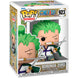 Figurine Funko POP Roronoa Zoro de One Piece en vinyle, hauteur 9 cm, présentée dans sa boîte vitrine
